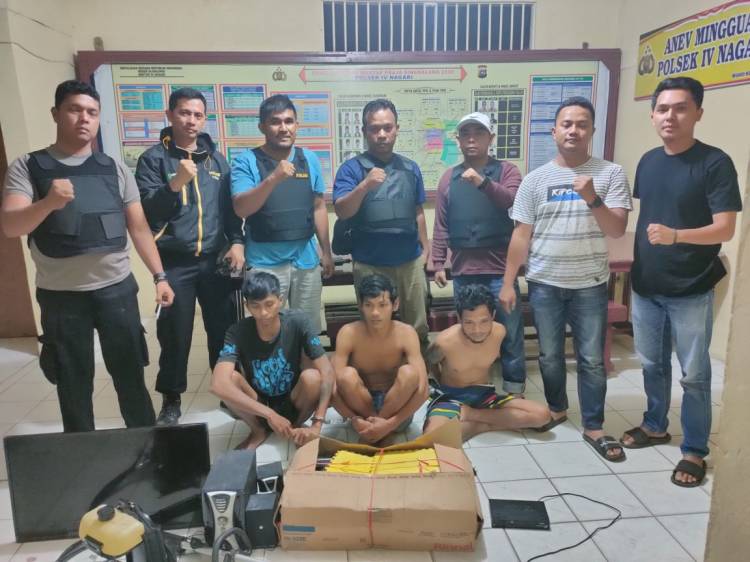 Tiga Pelaku Curat Ditangkap Polisi Sektor IV Nagari Polres Sijunjung