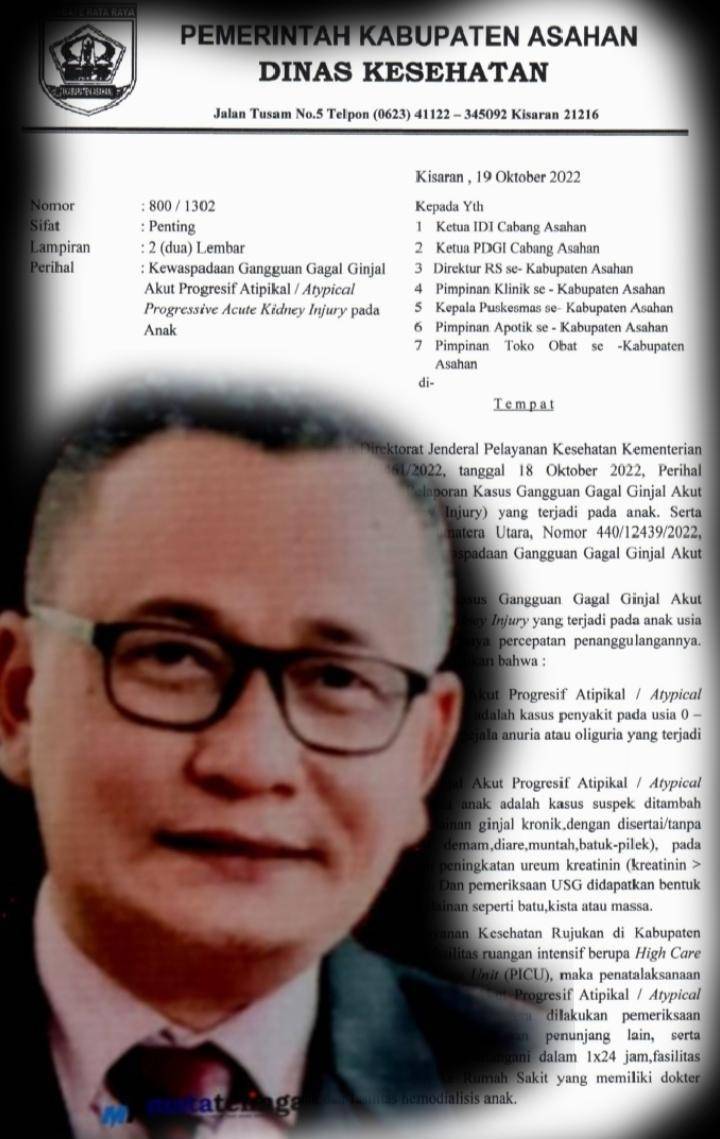 Dinas Kesehatan Asahan &ldquo;Warning&rdquo; Kewaspadaan Gangguan Gagal Ginjal Akut Pada Anak