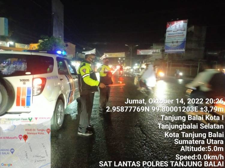 Satlantas Polres Tanjungbalai Laksanakan Patroli Cegah Balap Liar