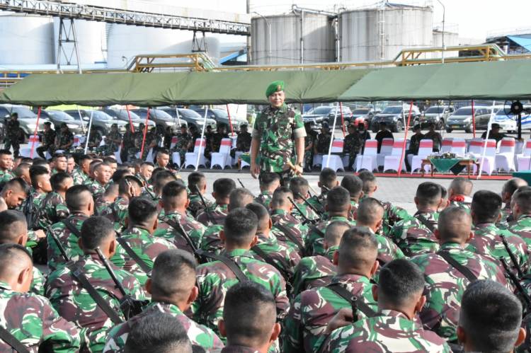 Danrem 023/KS Sambut Pulangnya 449 Prajurit Satgas Pamtas RI-PBG Yonif 123/RW