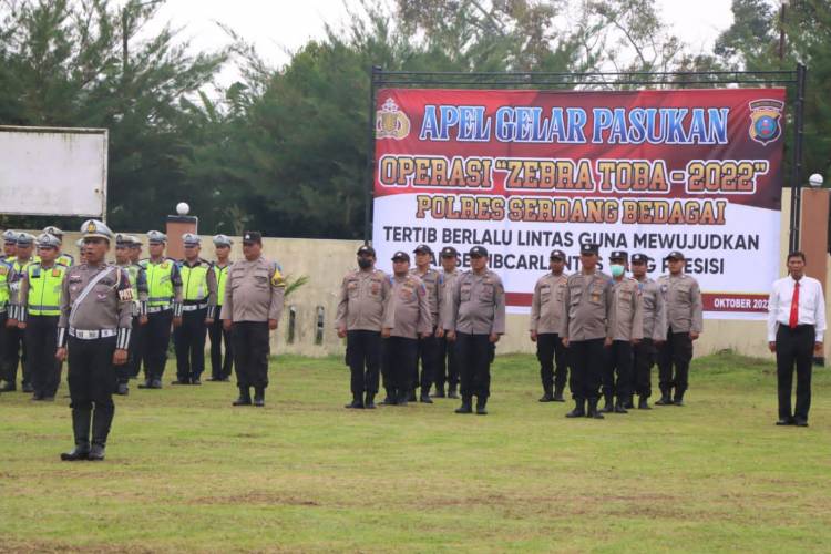 Polres Sergai Apel Gelar Pasukan Ops Zebra Toba 2022