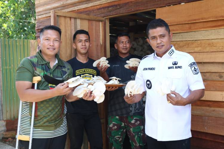 Tingkatkan Perekonomian dan Buka Lapangan Kerja,Dandim 0309/Solok Budidaya Jamur Tiram