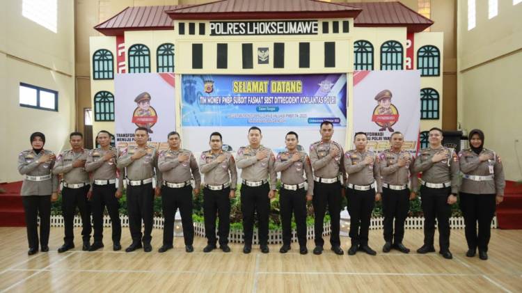 Tim Korlantas Polri Gelar Monitoring dan Evaluasi PNPB di Polres Lhokseumawe