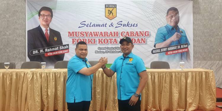 Terpilih Secara Aklamasi Estafet Kepengurusan FORKI Medan Resmi Pindah Dari Tangan Hasrul Benny Harahap Kepada Yudi Atmaja