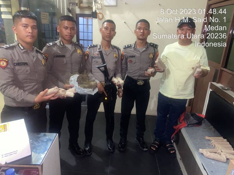 Tim Patroli Perintis Presisi Polrestabes Medan Temukan 23 Bungkus Ganja Tak Bertuan di Delitua