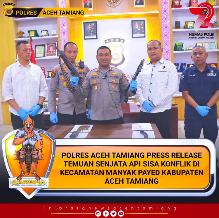Polres Aceh Tamiang Press Release Temuan dua Pucuk senjata Api di Duga Peninggalan Konflik