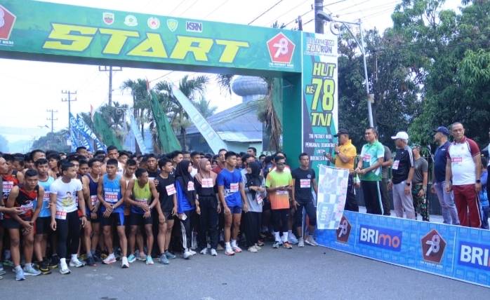 Kodim 0208 Asahan Gelar Fun Run Dalam Rangka HUT TNI Ke 78.