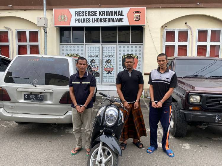 Tim Resmob Polres Lhokseumawe Bekuk Tiga Tersangka Curanmor