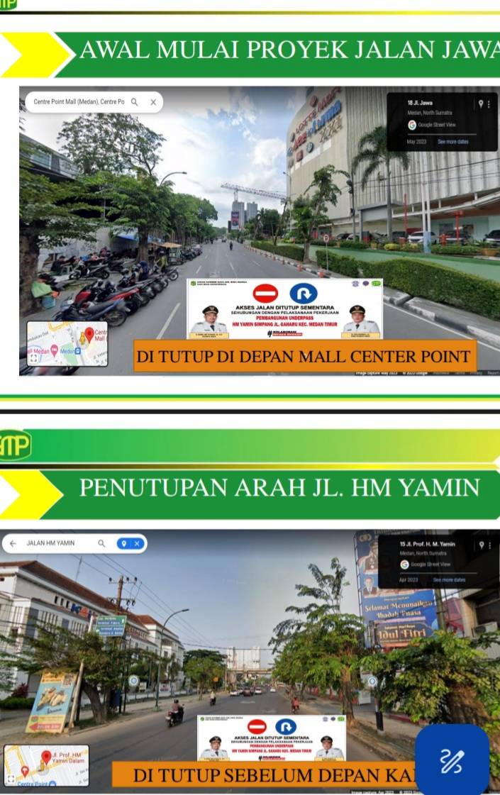 Terkait Proyek Underpass : Jl HM Yamin, Jl.Jawa dan Gaharu Akan Dialihkan
