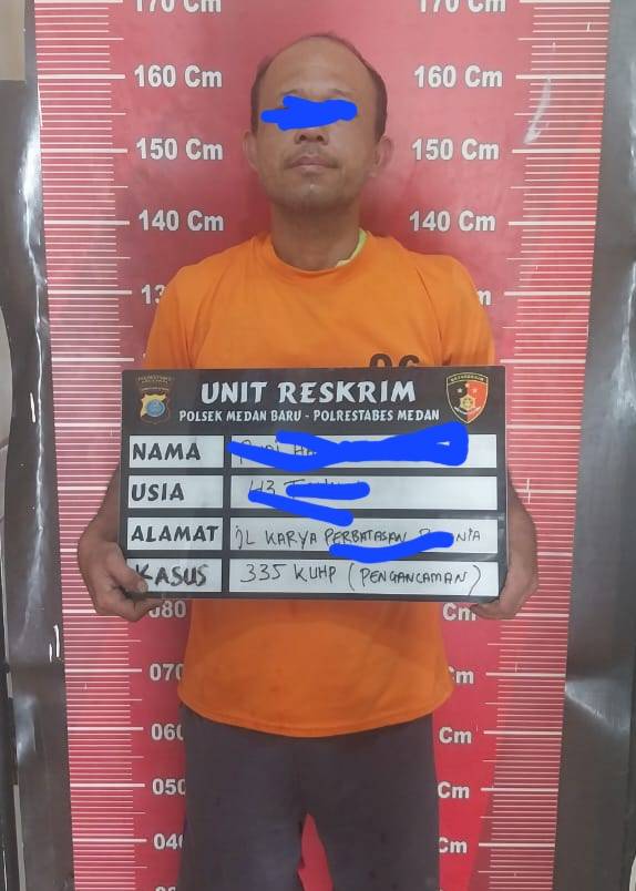 Pelaku Pengancaman di Jalan Mawar Kelurahan Sari Rejo, Tidur di "Hotel Prodeo"