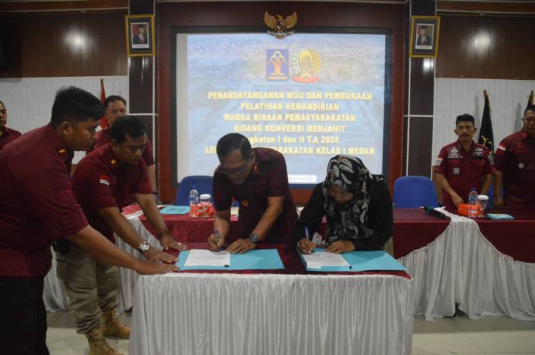 Lapas Medan dan Lembaga Kursus Nurul Al Ridha Tingkatkan Kemandirian Warga Binaan melalui Pelatihan Menjahit
