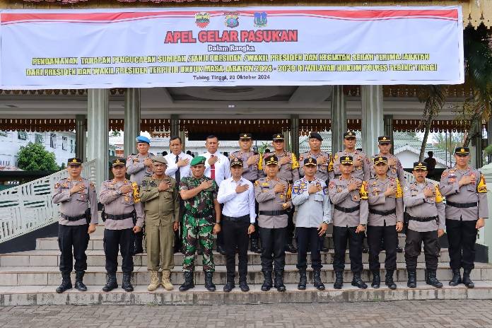 Polres Tebingtinggi Gelar Apel Pengamanan Sertijab Presiden Dan Wapres