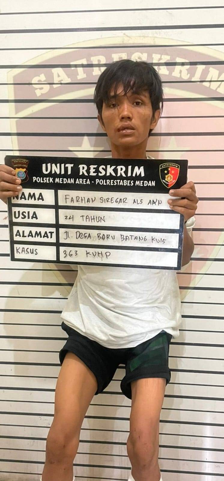 Curi N-Max, Farhan Roboh Dilumpuhkan Reskrim Polsek Medan Area