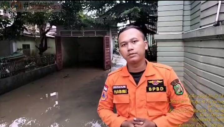 Sungai Deli Meluap, Ratusan Rumah di Jl. Brigjend Katamso Terendam Banjir