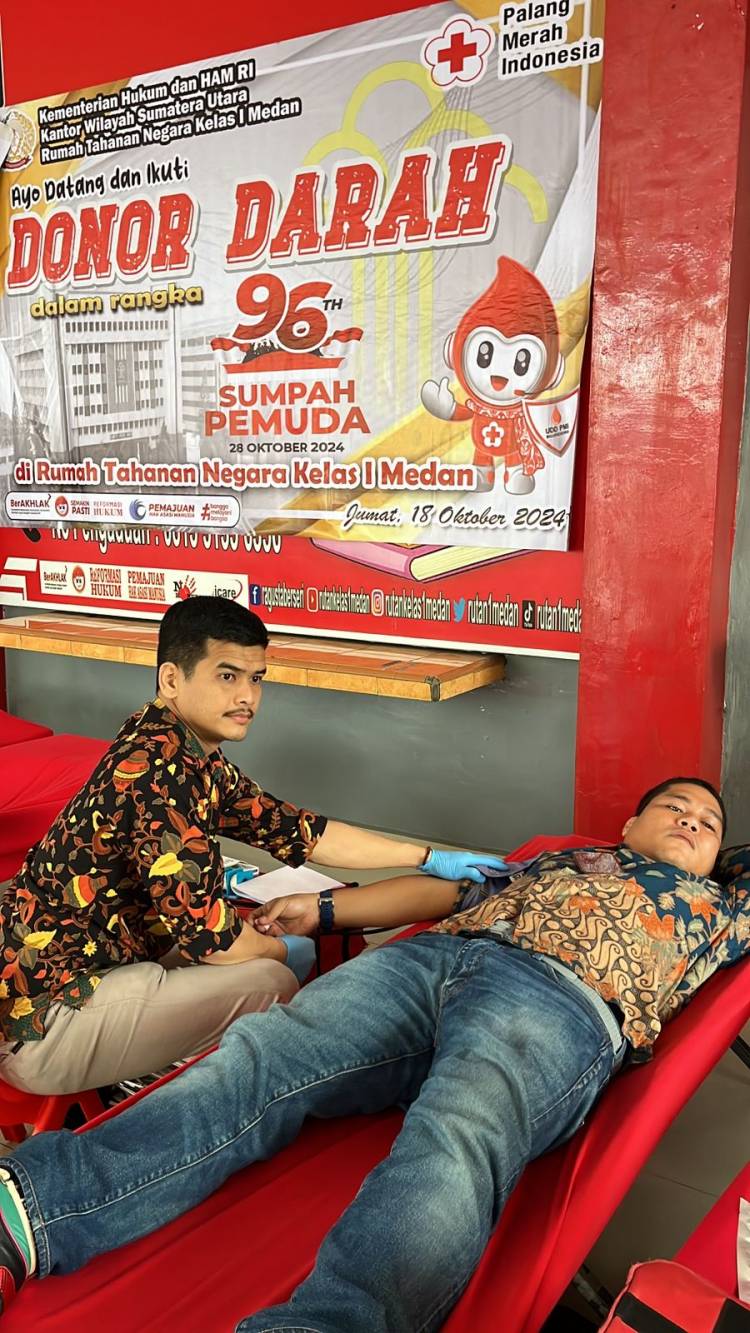 Jumat Sehat, Rutan Medan Adakan Senam dan Donor Darah