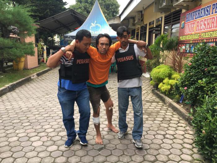 Resedivis Terkapar di Terjang Timah Panas Tim Pegasus Polsek Medan Barat