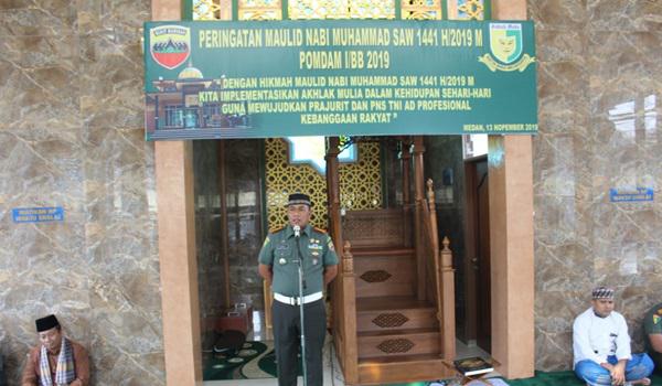 Keluarga Pomdam I/BB Peringati Maulid Nabi Muhammad SAW