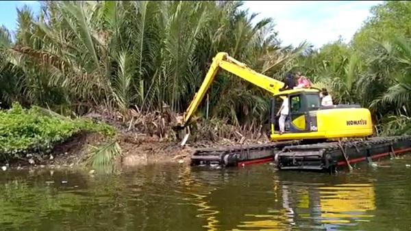 Diangkut Gunakan Alat Berat, 351 Bangkai Babi Dikubur di Tepi Danau Siombak
