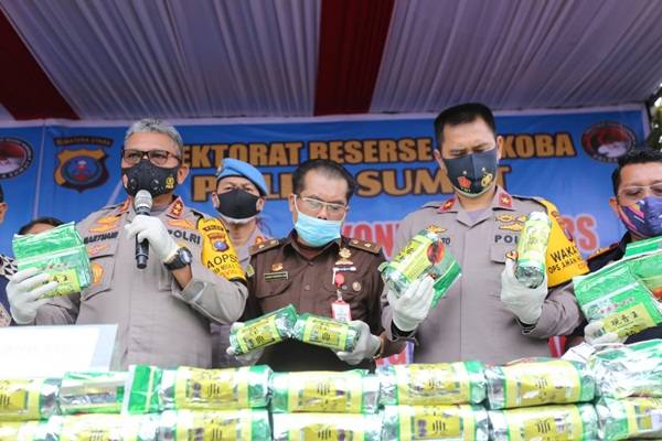 Polda Sumut Musnahkan Sabu 151 Kg, Ekstasi 58.241 Butir dan Ganja 81 Kg