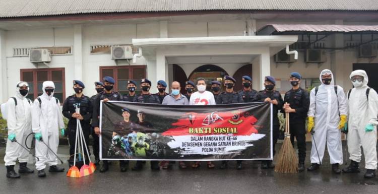 Sambut HUT Gegana Ke-46, Detasemen Gegana Brimob Polda Sumut Lakukan Bhakti Sosial