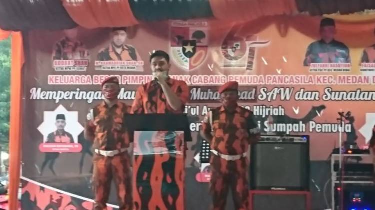 Ketua MPC PP Kota Medan Hadiri Maulid Nabi SAW di Sekretariat PAC PP Medan Denai