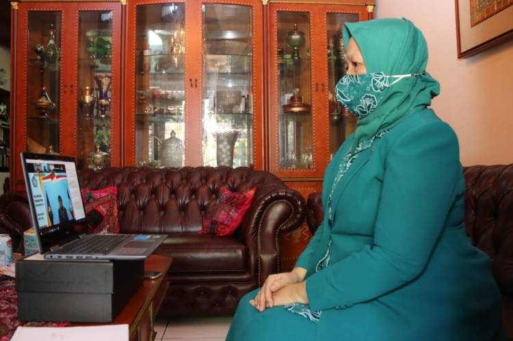 Pjs Ketua TP PKK Kota Medan Hadiri Pelantikan Pengurus TP PKK Pusat Secara Virtual