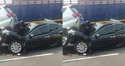 Tabrakan Bruntun Empat Mobil  di Tol Tangerang