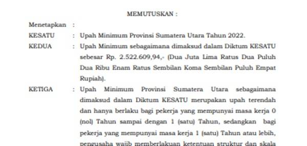UMP Sumut Tahun 2022 Hanya Naik 0,93 Persen, Ini Pertimbangannya