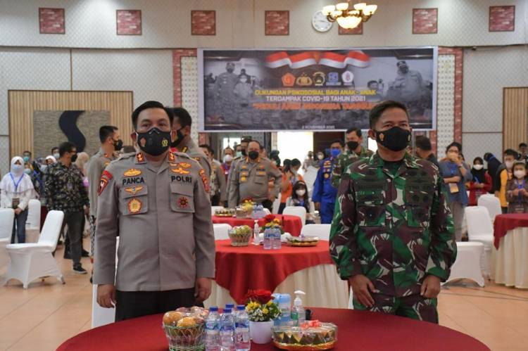 Mayjen TNI Hassanudin, SIP, MM Hadiri Pemberian Dukungan Psikososial kepada Anak Terdampak Covid-19