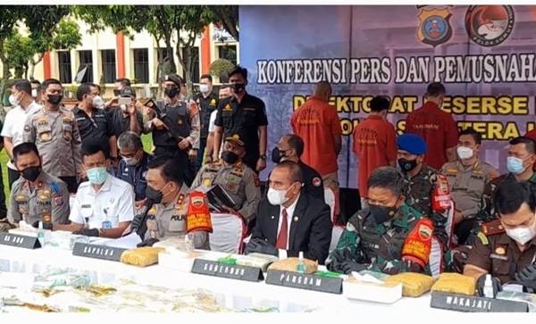 Polda Sumut Musnahkan Narkotika Senilai Rp203 Miliar