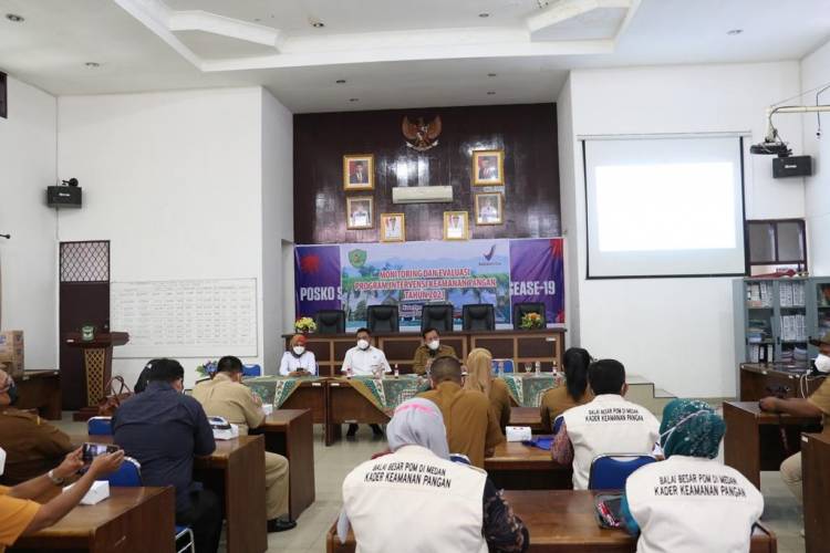 Pj Sekda Zubaidi Gelar Pertemuan Monitoring dan Evaluasi Program Intervensi Keamanan Pangan Badan POM Tahun 2021 di Balai Kota Siantar