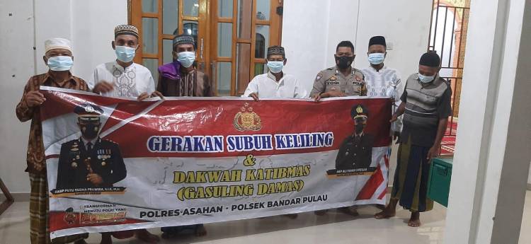 Polres Asahan Gelar Gerakan Sholat Subuh Keliling dan Dakwah Kamtibmas