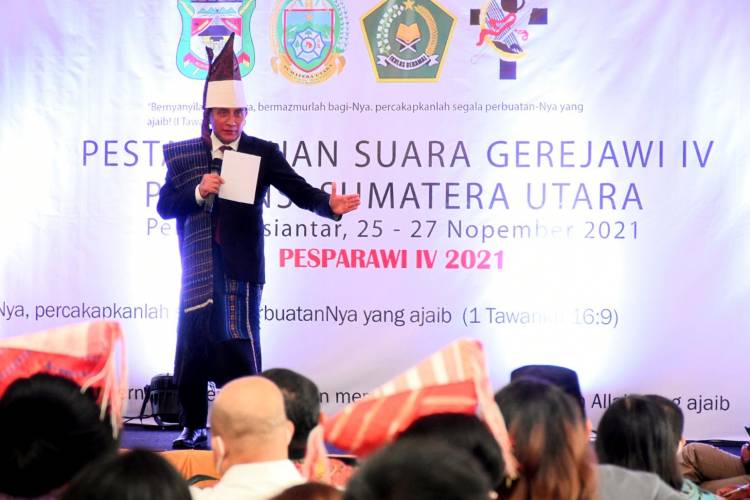 Edy Rahmayadi Hadiri Penutupan Pesta Paduan Suara Gerejawi IV Provinsi Sumut Tahun 2021