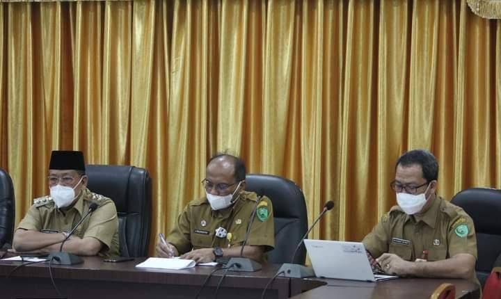 Wakil Walikota Bersama Sekda Ikuti Zoom Meeting Dari Mendagri