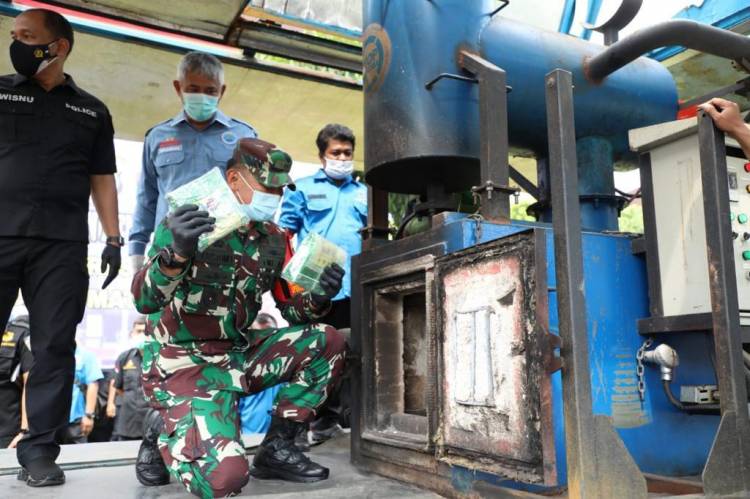 Senilai Rp 203 Miliar Pangdam I/BB Hadiri Pemusnahan Narkoba
