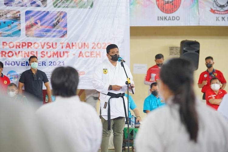 Bobby Nasution Buka Kejuaraan Karate Piala Wali Kota Medan Tahun 2021 ini Harapan Walikota Medan