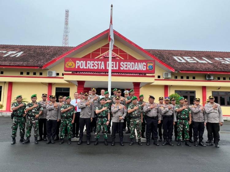 Dandim 0204 Deli Serdang dan Kapolresta Pimpin Apel Sinergitas di Mapolresta Deli Serdang