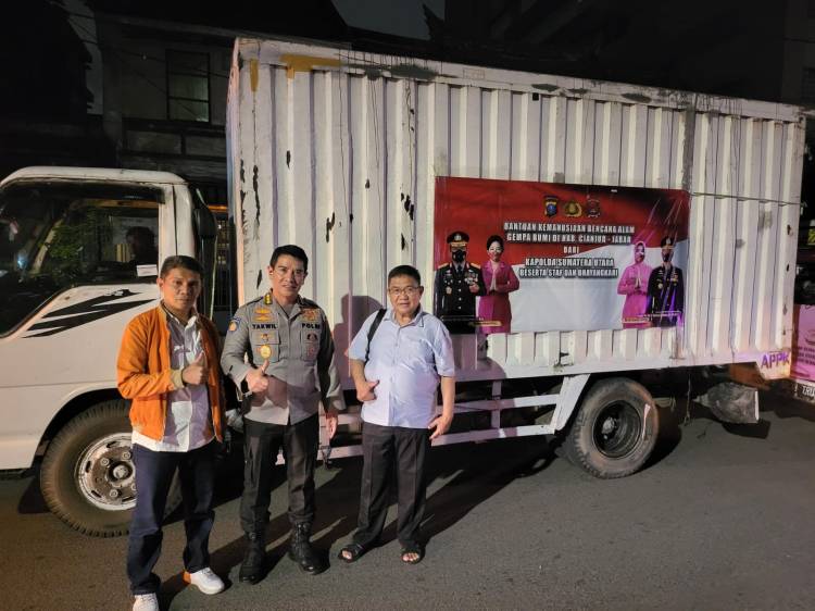 Polda Sumut Serahkan Bantuan Kemanusiaan Untuk Korban Bencana di Cianjur