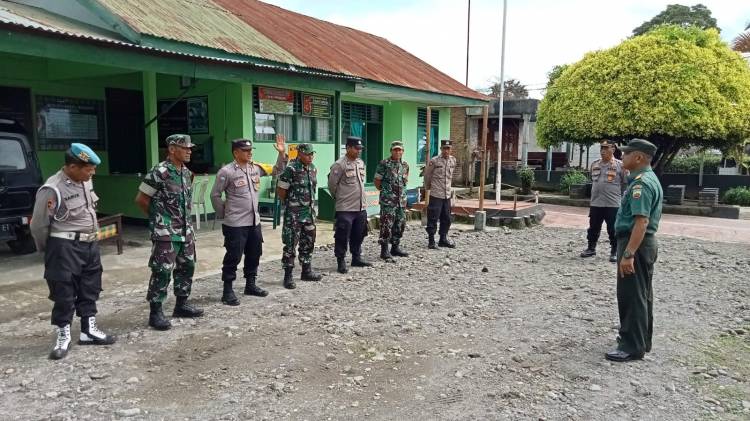 Bentuk Sinergitas TNI-Polri, Kapolsek Barusjahe Pimpin Apel Di Makoramil 01/BJ