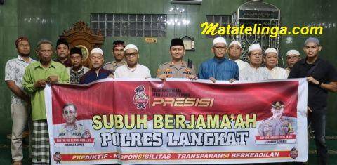 Kapolres Langkat Beri Bantuan Pembangunan Masjid SAH Simp Kantor Bupati