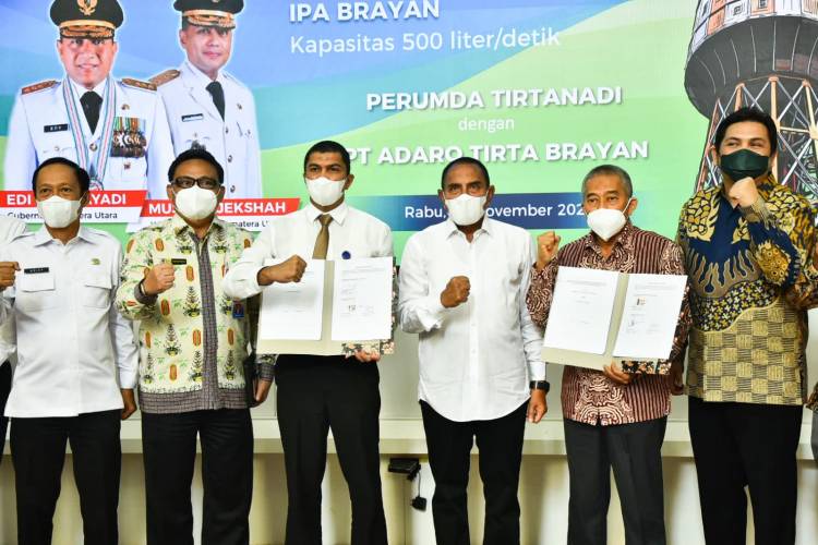 Perumda Tirtanadi dan PT Adaro Tirta Teken MoU