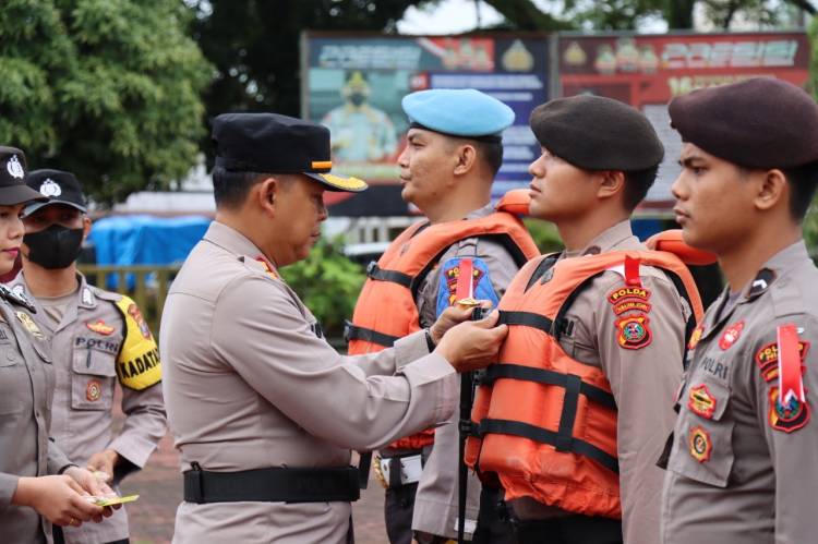Polres Nias Gelar Apel Pergeseran Pasukan PAM Pilkades di Kabupaten Nias