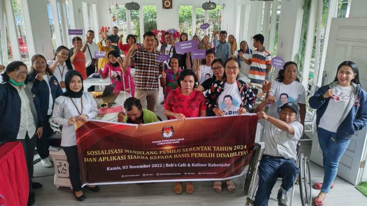 KPU Karo Gelar Sosialisasi Tahapan Pemilu Dan Informasi Terkait SIAKBA Bagi Kaum Disabilitas
