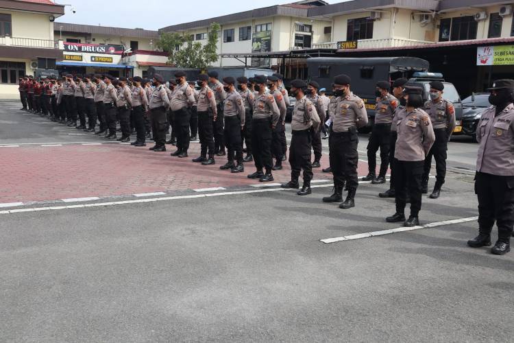 Jelang Pemilu 2024, Sat Samapta Polrestabes Medan Gelar Simulasi Penanganan Aksi Unjuk Rasa