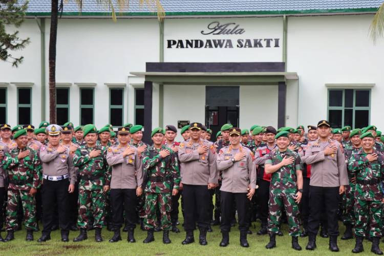 Kapolresta Deli Serdang Pimpin Apel Sinergitas di Kodim 0204/DS