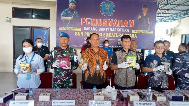 Kurir 7 Kg Sabu Sudah 2 Kali Lolos, BNNP Sumut Lakukan Pemusnahan