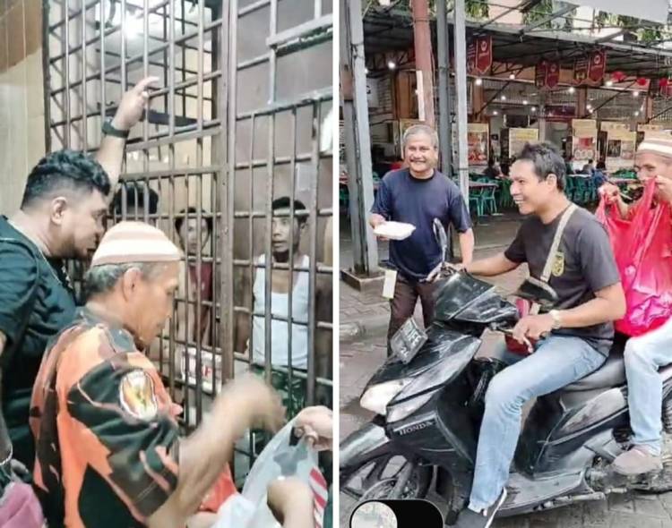 Pimpinan Ranting Pemuda Pancasila Sukaramai II Bagikan Nasi Kotak