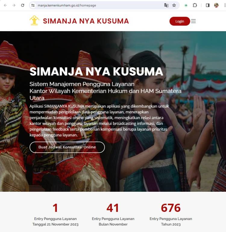 SIMANJANYA KUSUMA Kumham Sumut, Optimalkan Layanan Bagi Masyarakat