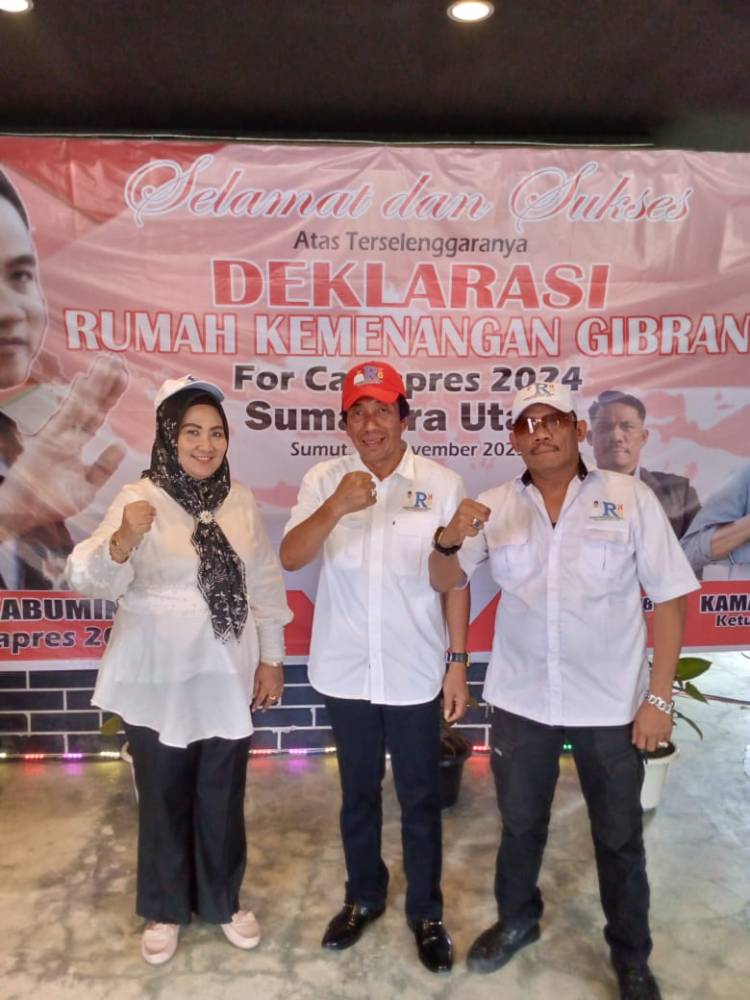 Peresmian Rumah Kemenangan Gibran Cawapres 2024 Sumut, Kamal Ilyas Dan Sekretaris Adi Warman Lubis