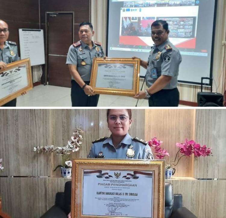 Terapkan Pelayanan Publik Berbasis HAM, Imigrasi Sibolga Raih Penghargaan dari Menteri Hukum dan HAM RI